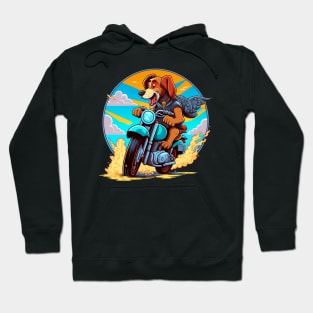 cute dog riding a motorcycle Hoodie